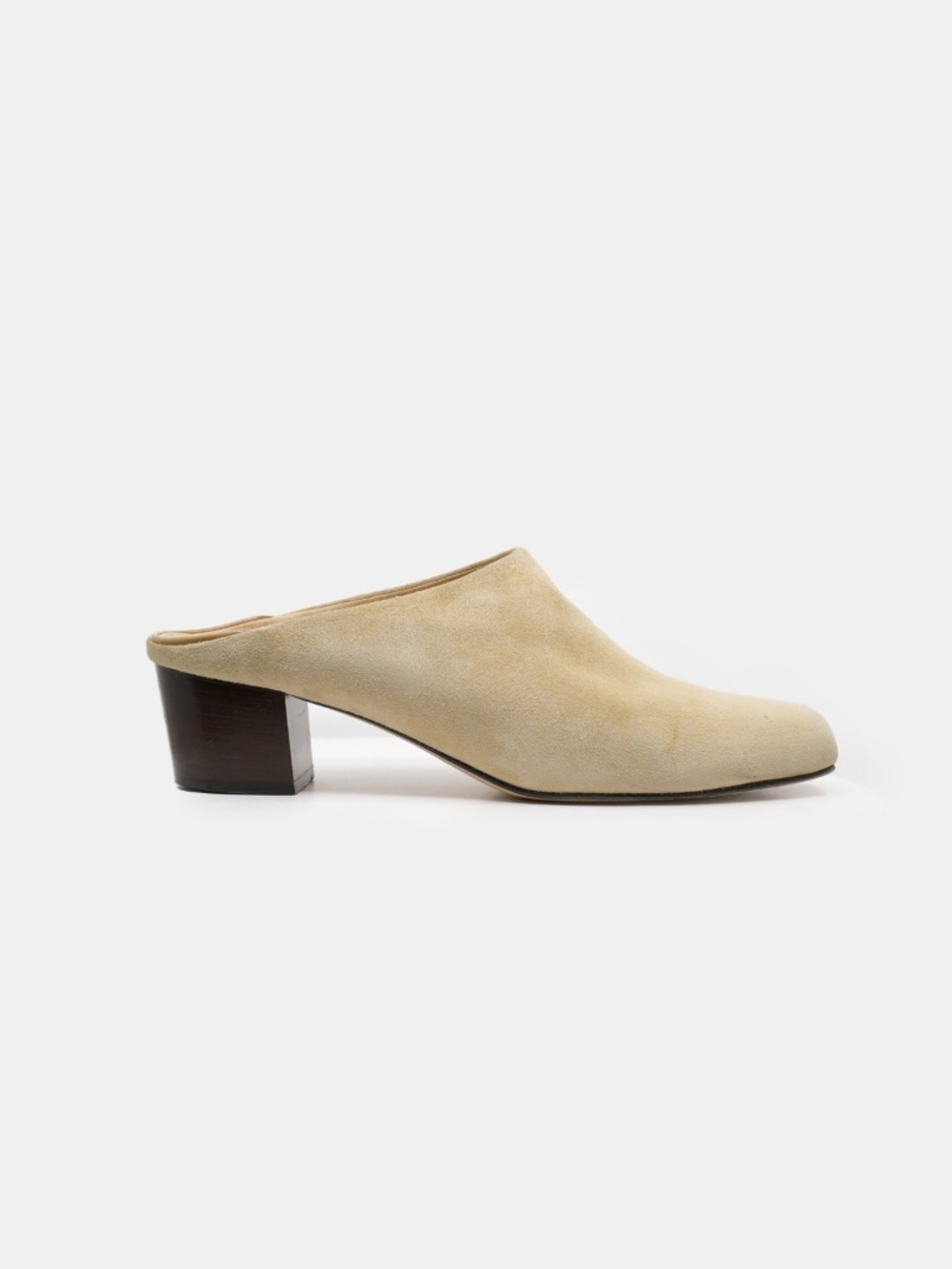 WANT Les Essentiels Suede Minimalist Mules Cashmere Beige Size 39 Made in Italy
